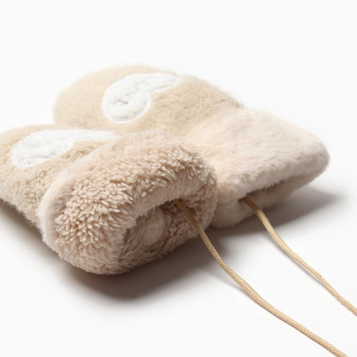 Варежки женские на иск.меху MINAKU Love 24 см бежевый