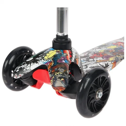 Самокат GRAFFITI, колёса световые PU 110/75 мм, ABEC 7