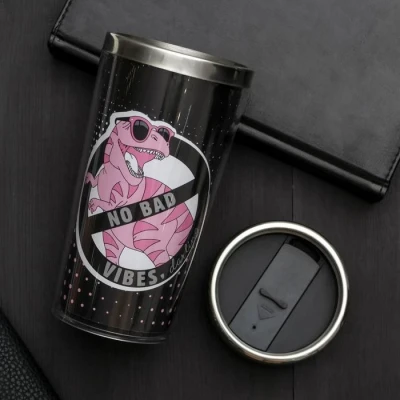 Термостакан «No bad vibes», 400 мл, сохраняет тепло 2 ч