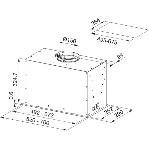 Вытяжка Franke FBFE BK MATT A70 Franke 305.0665.365