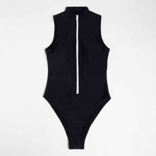 Купальник женский слитный MINAKU на молнии, цвет чёрный