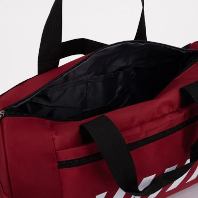 Сумка спортивная на молнии, наружный карман, держатель для чемодана, цвет красный