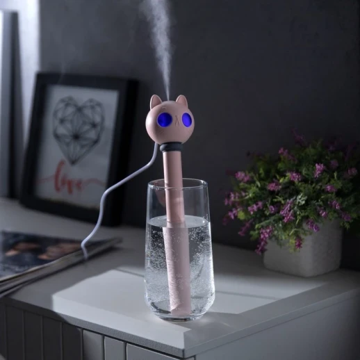 Увлажнитель воздуха "Кот" HM-22, ультразвуковой, погружной, портативный, USB, розовый