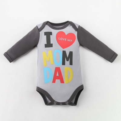 Боди Крошка Я "Mom and Dad", серый