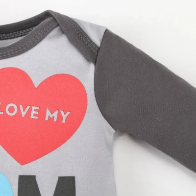 Боди Крошка Я "Mom and Dad", серый