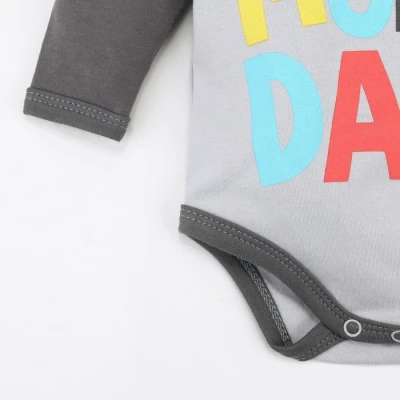 Боди Крошка Я "Mom and Dad", серый