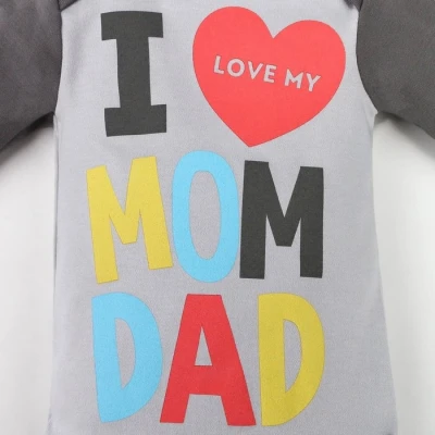 Боди Крошка Я "Mom and Dad", серый