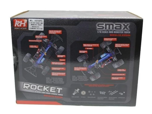 Радиоуправляемый шорт-корс Remo Hobby Rocket Brushless UPGRADE (оранжевый) 4WD 2.4G 1/16 RTR