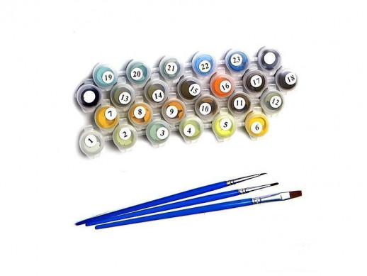 Картина по номерам с цветной схемой на холсте 30х40 ВСЕГДА ИДТИ ВМЕСТЕ (20 цветов)