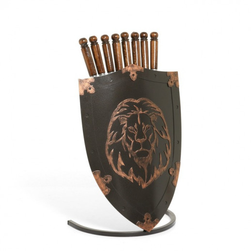 Шампурница "Щит - Лев" толщина стали 1,5 мм, 50 х 30 х 6 см