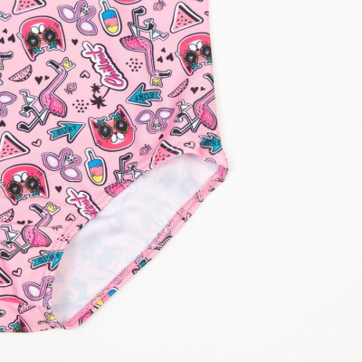 Купальник слитный для девочки, цвет розовый/кошки см