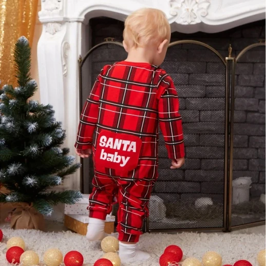 Комбинезон Крошка Я "Santa baby", красный