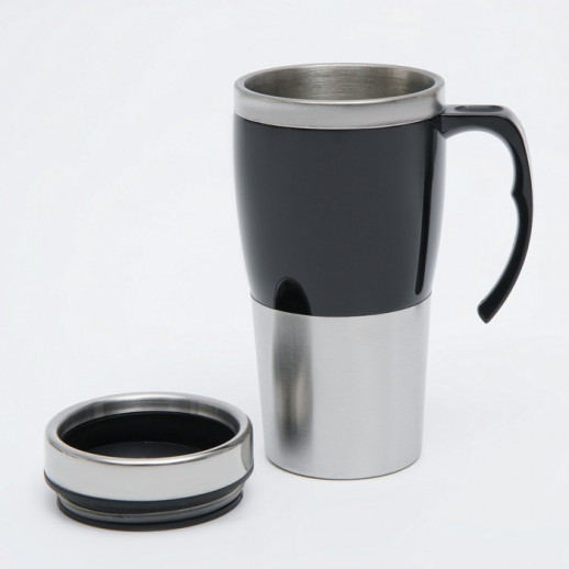 Термокружка, Tour, сохраняет тепло 3 ч, чёрная