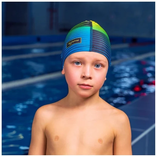 Шапочка для плавания детская ONLYTOP Swim, тканевая, обхват 46-52 см