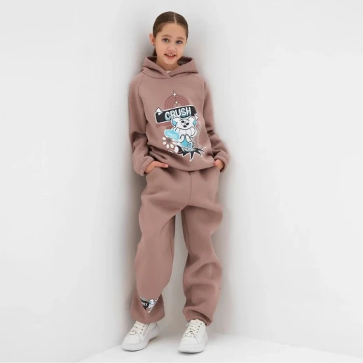 Толстовка (худи) для девочки MINAKU: CRUSH, цвет тёмно-розовый