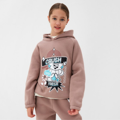 Толстовка (худи) для девочки MINAKU: CRUSH, цвет тёмно-розовый