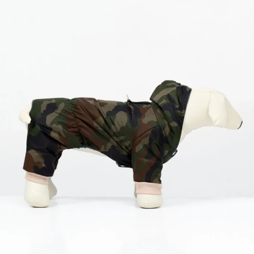 Комбинезон зимний для животных «Камуфляж», 3XL (ДС 36-38, ОГ 48-52 см, ОШ 36-37 см), микс