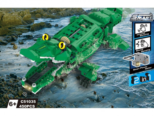 Конструктор CaDA динозавр/крокодил (450 деталей)