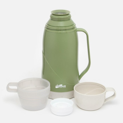 Термос 1 л, со стеклянной колбой, сохраняет тепло 15 ч, микс