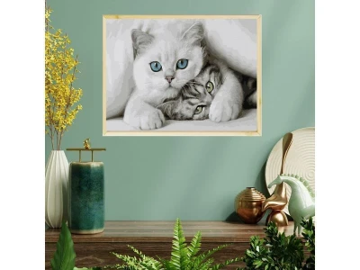 Картина по номерам с цветной схемой на холсте 30х40 МИЛЫЕ КОТЯТА (20 цветов)