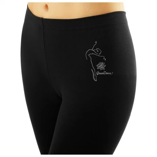 Лосины гимнастические Grace Dance, с вырезом под пятку, р. 40, цвет чёрный