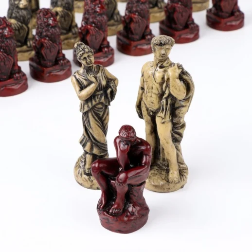 Шахматные фигуры, полистоун, король h-10.5 см d-3.5 см, пешка h-6 см d-3.5 см