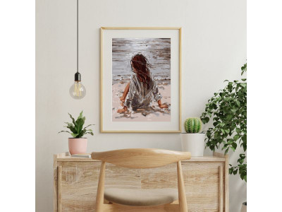 Картина по номерам с цветной схемой на холсте 30х40 НА БЕРЕГУ (20 цветов)