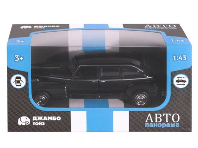 Машина "АВТОПАНОРАМА", черный, 1/43, инерция, в/к 14*5,7*6,8 см