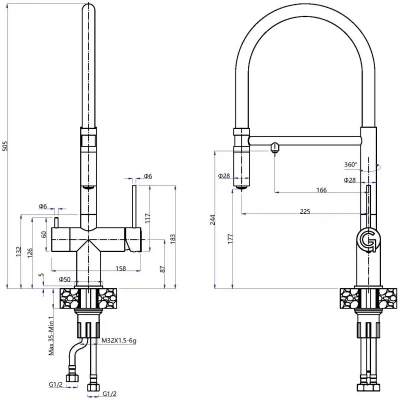 Смеситель RIVELATO Rivelato 1523517 grigio cromo