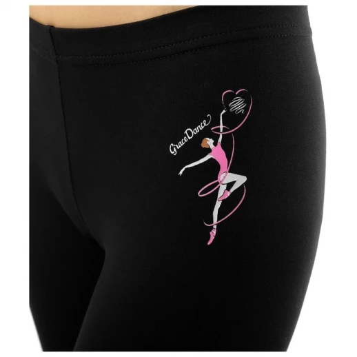 Лосины гимнастические Grace Dance Elegance, с вырезом под пятку, р. 38, цвет чёрный