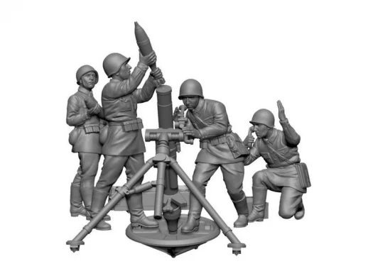 Сборные солдатики ZVEZDA Советский 120-мм миномёт с расчётом, 1/72