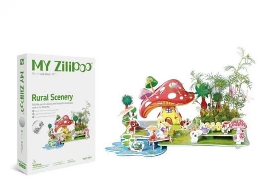 3D пазл из пенокартона СЕЛЬСКИЙ ПЕЙЗАЖ (34 детали)