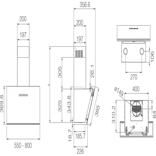 Вытяжка ELICA ELICA JUST DRY BL/A/55-PRF0193729