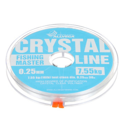 Леска монофильная ALLVEGA Fishing Master CRYSTAL, диаметр 0.18 мм, тест 3.95 кг, 30 м
