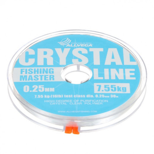 Леска монофильная ALLVEGA Fishing Master CRYSTAL, диаметр 0.18 мм, тест 3.95 кг, 30 м