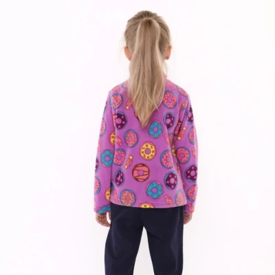 Джемпер детский, цвет сиреневый/пончики
