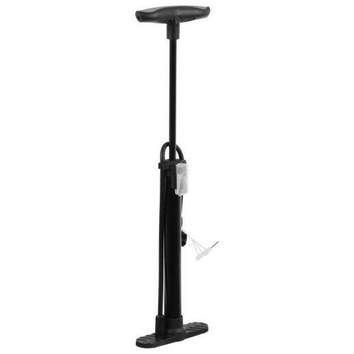 Насос напольный с иглой и насадками, пластик, цвет чёрный