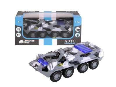 Танк "АВТОПАНОРАМА" "ОМОН", хаки, 1/54, инерция, свет, звук, в/к 17*8*6,5 см