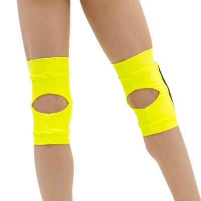 Наколенники для гимнастики и танцев Grace Dance, с уплотнителем, р. M, цвет чёрный/лайм