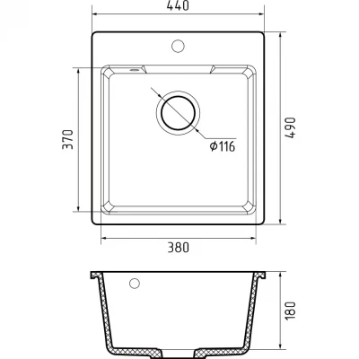Кухонная мойка GRANFEST GranFest URBAN 644 dark gray