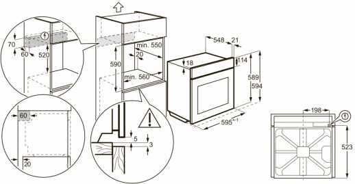 Встраиваемая электрическая духовка ELECTROLUX Electrolux EOF5F70X