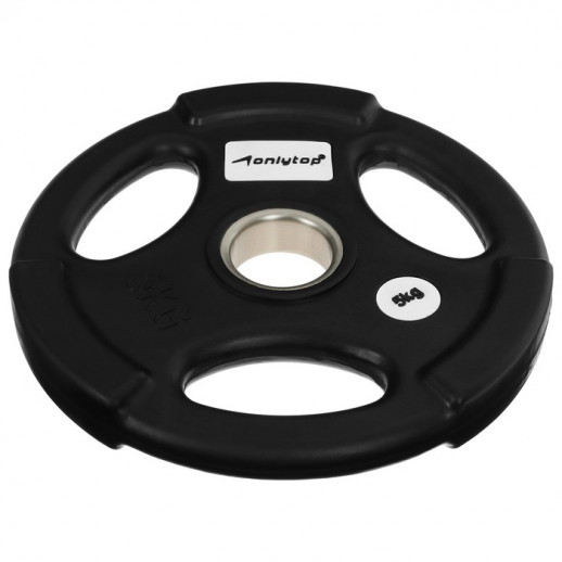 Диск олимпийский ONLYTOP, обрезиненный, с тройным хватом, 20 кг, d=50 мм