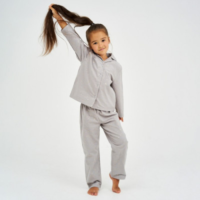 Пижама детская для девочки KAFTAN "Звездочки", р. 98-104, серый