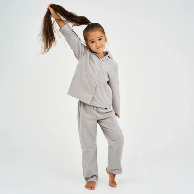 Пижама детская для девочки KAFTAN "Звездочки", р. 98-104, серый