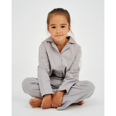 Пижама детская для девочки KAFTAN "Звездочки", р. 98-104, серый