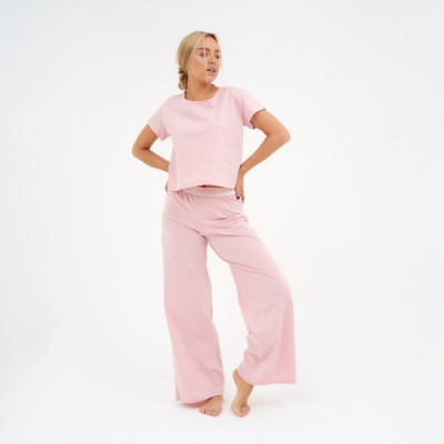 Пижама женская (футболка и брюки) KAFTAN "Basic" размер 44-46, цвет розовый