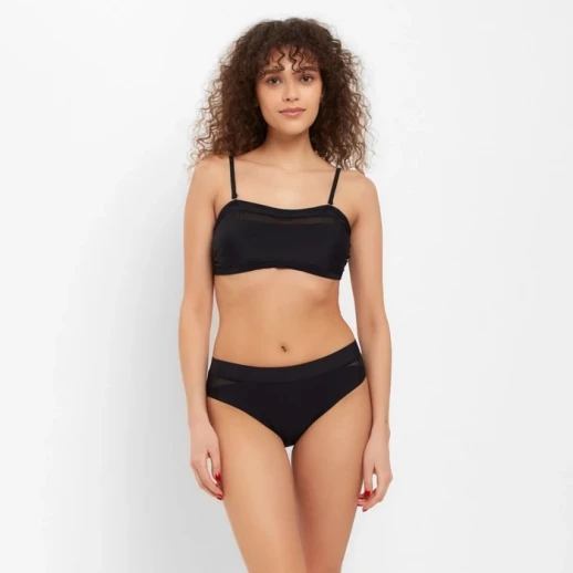 Купальник женский раздельный с лифом бандо MINAKU цвет чёрный