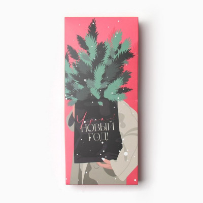 Женские варежки в подарочной коробке "Новый год" р.19