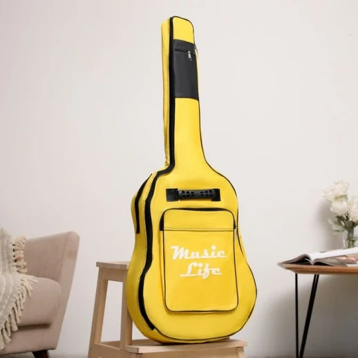 Чехол для гитары Music Life, премиум, желтый, 106х43х12см