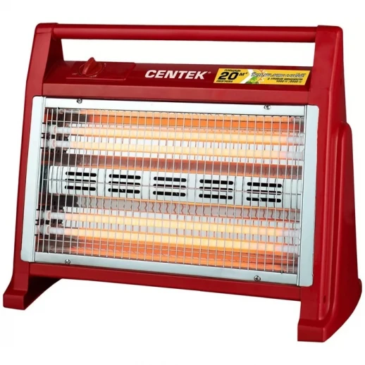 Обогреватель Centek CT-6140, кварцевый, напольный, 2000 Вт, 20 м², красный